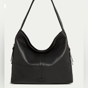 American Leather Co. Black Patchwork Hobo Shoulder Bag‎